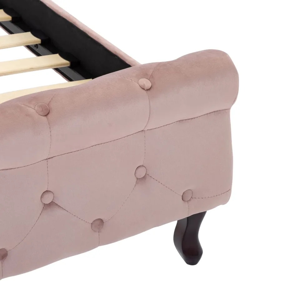 Cadre de lit sans matelas Rose Velours 120x200 cm - 6