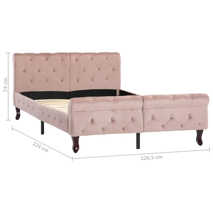 Cadre de lit sans matelas Rose Velours 120x200 cm - 7