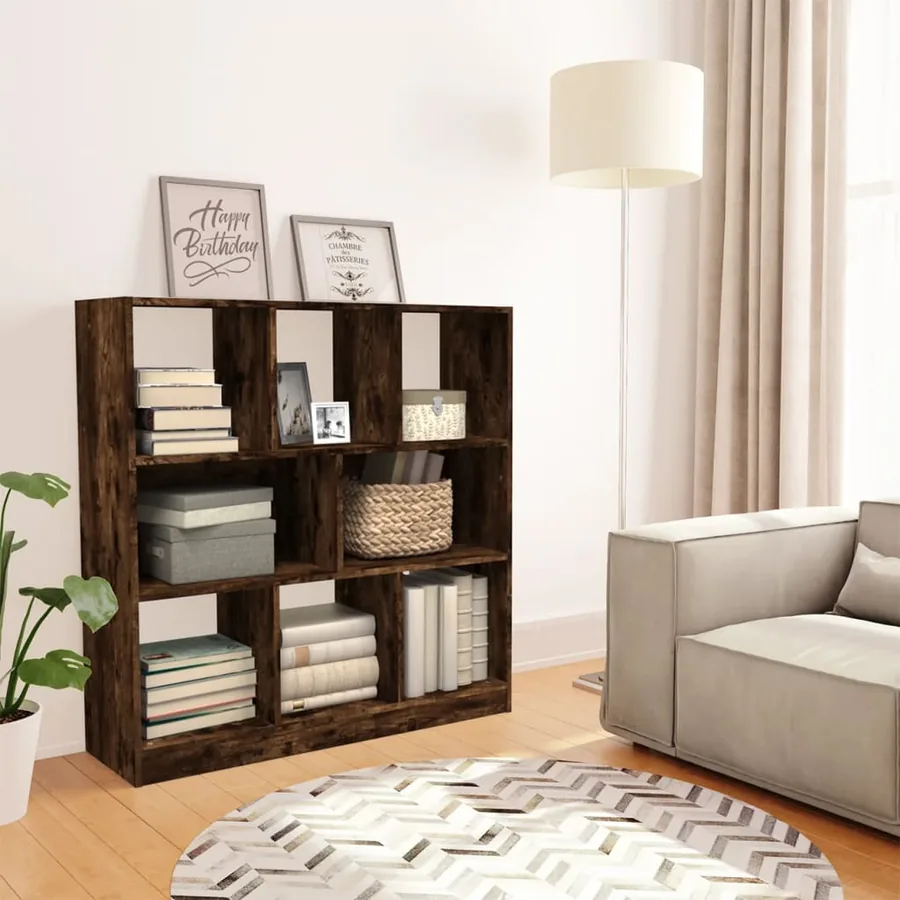 Bibliothèque Chêne fumé 97,5x29,5x100 cm Bois d'ingénierie
