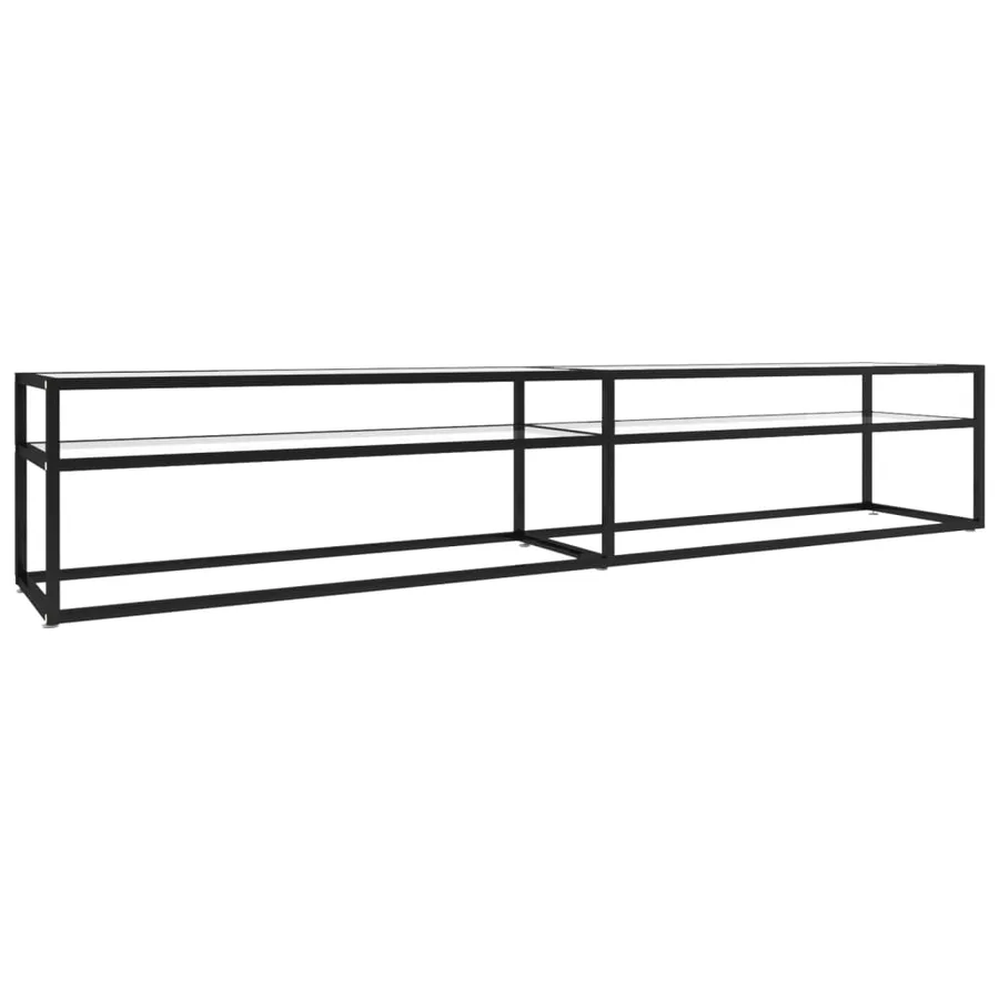Meuble TV transparent 220x40x40,5 cm verre trempé - 2