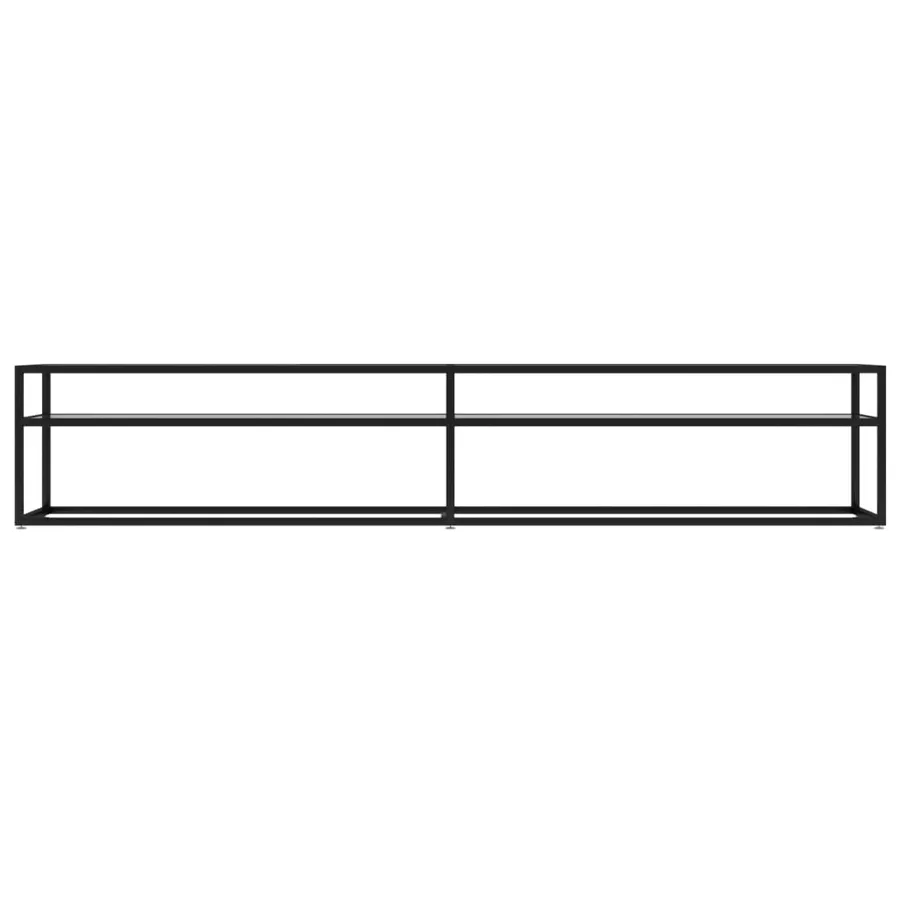 Meuble TV transparent 220x40x40,5 cm verre trempé - 3