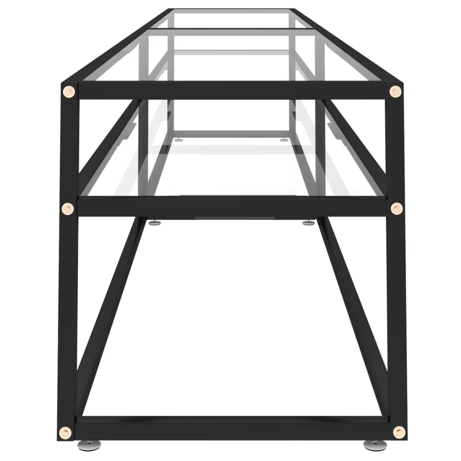 Meuble TV transparent 220x40x40,5 cm verre trempé - 4