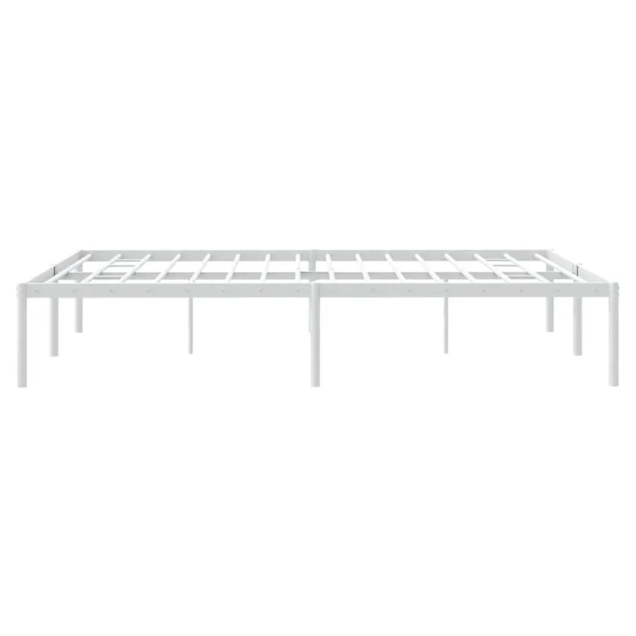 Cadre de lit métal sans matelas blanc 160x200 cm - 6