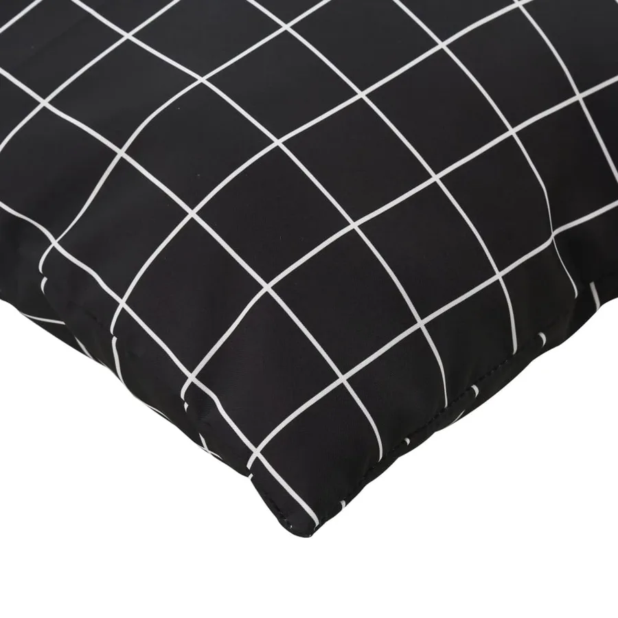 Coussins de palette lot de 3 motif à carreaux noir tissu Oxford - 8