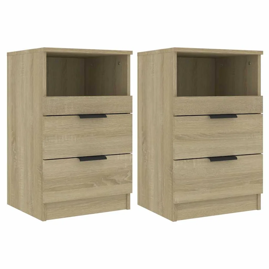 Tables de chevet 2 pcs Chêne Sonoma Bois d'ingénierie - 2