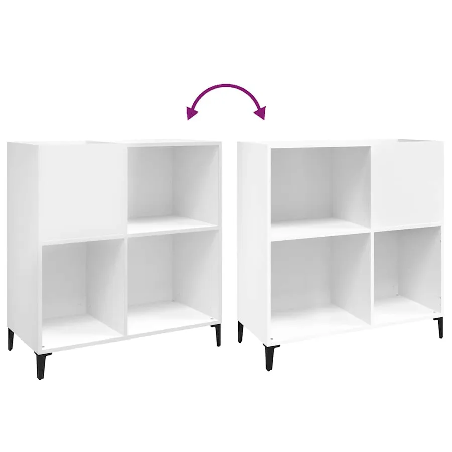 Armoire à disques blanc 84,5x38x89 cm bois d'ingénierie - 7
