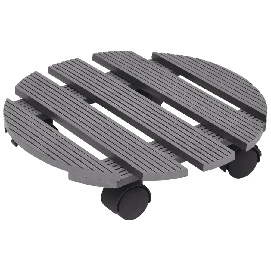 Chariots à plantes 4 pcs Gris Ø30x7,5 cm WPC - 2