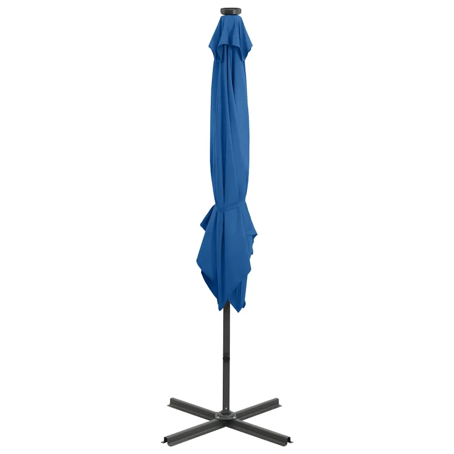Parasol de jardin en porte-à-faux et mât et lumières LED - 7