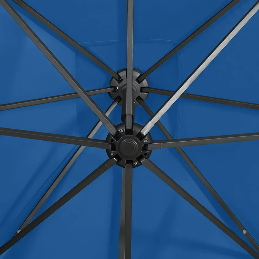 Parasol de jardin en porte-à-faux et mât et lumières LED - 8
