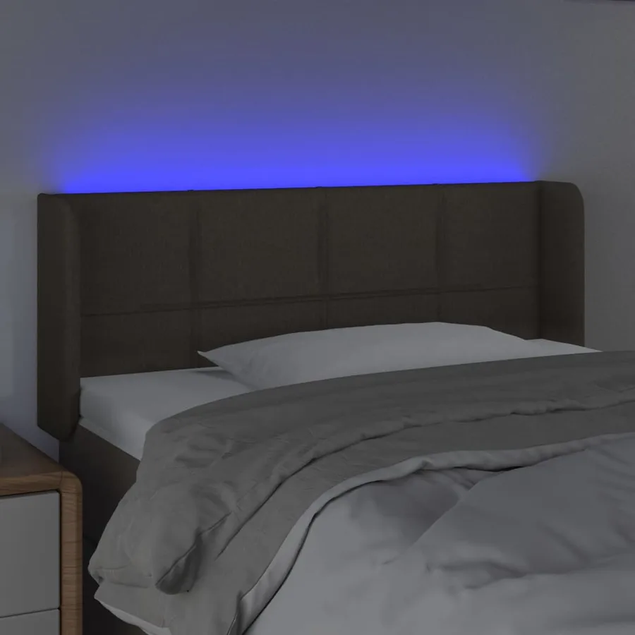 Tête de lit à LED Taupe 93x16x78/88 cm Tissu - 4