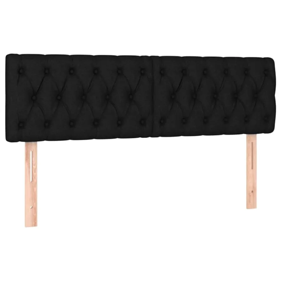 Sommier à lattes de lit avec matelas LED Noir 140x200 cm Tissu - 7