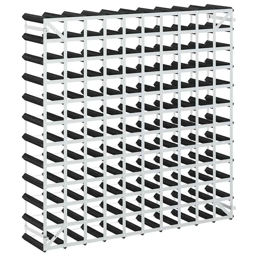Casier à bouteilles pour 120 bouteilles Noir Bois de pin solide - 7