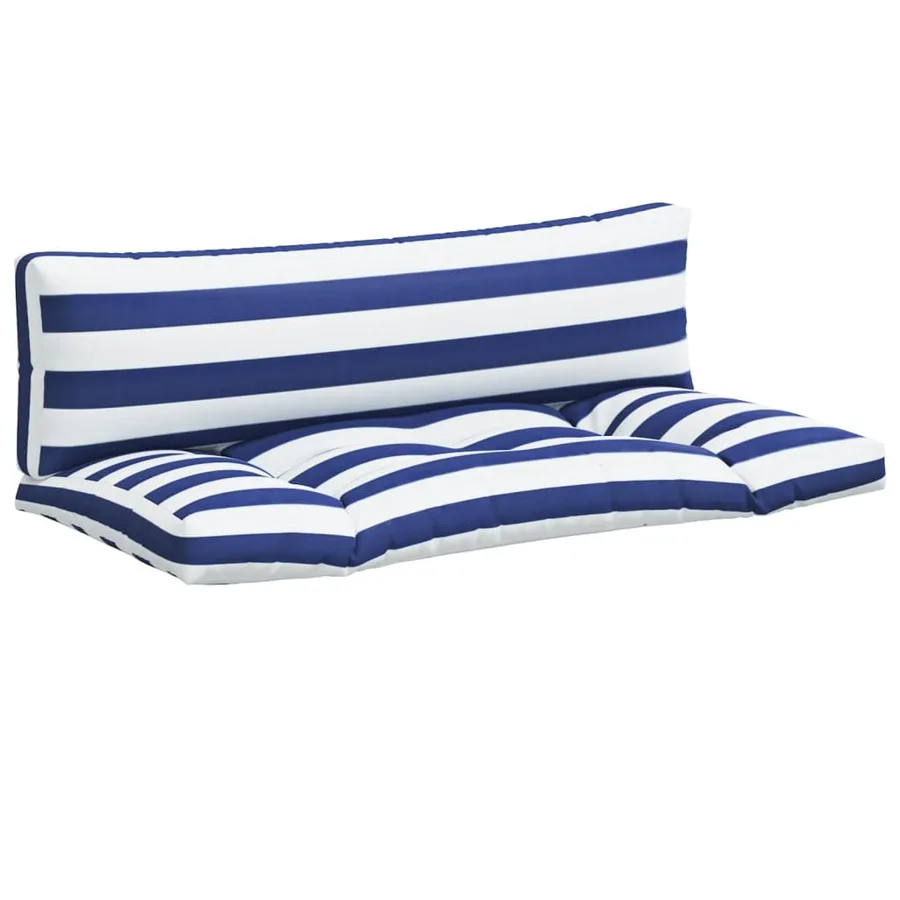 Coussins de palette lot de 2 rayures bleues/blanches - 2