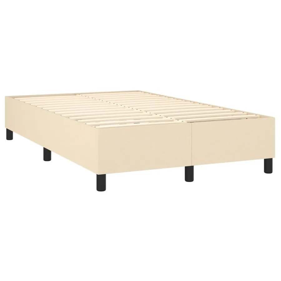 Sommier à lattes de lit et matelas et LED Crème 120x200cm Tissu - 5