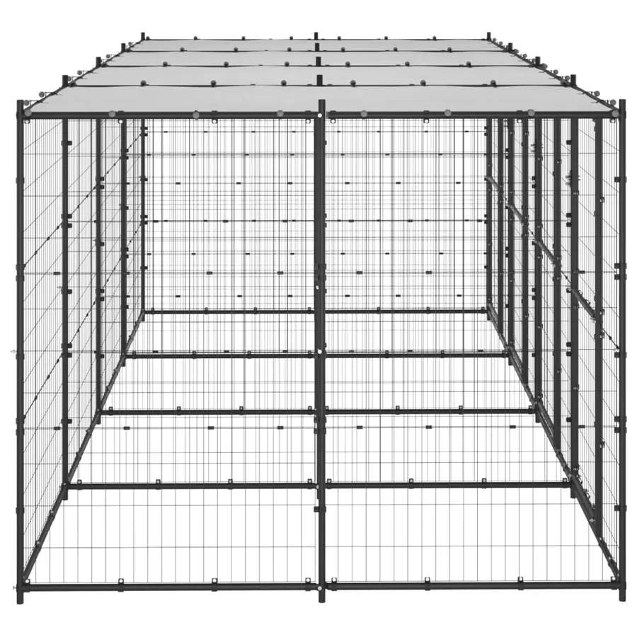 Chenil extérieur Acier avec toit 9,68 m² - 3