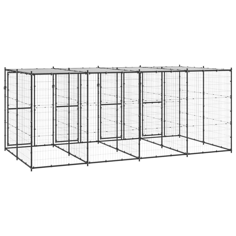 Chenil extérieur Acier avec toit 9,68 m² - 4