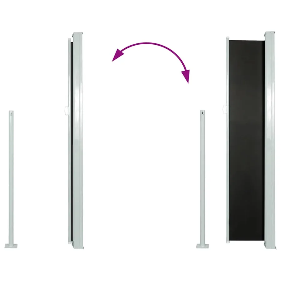 Auvent latéral rétractable 120 x 300 cm Noir - 7