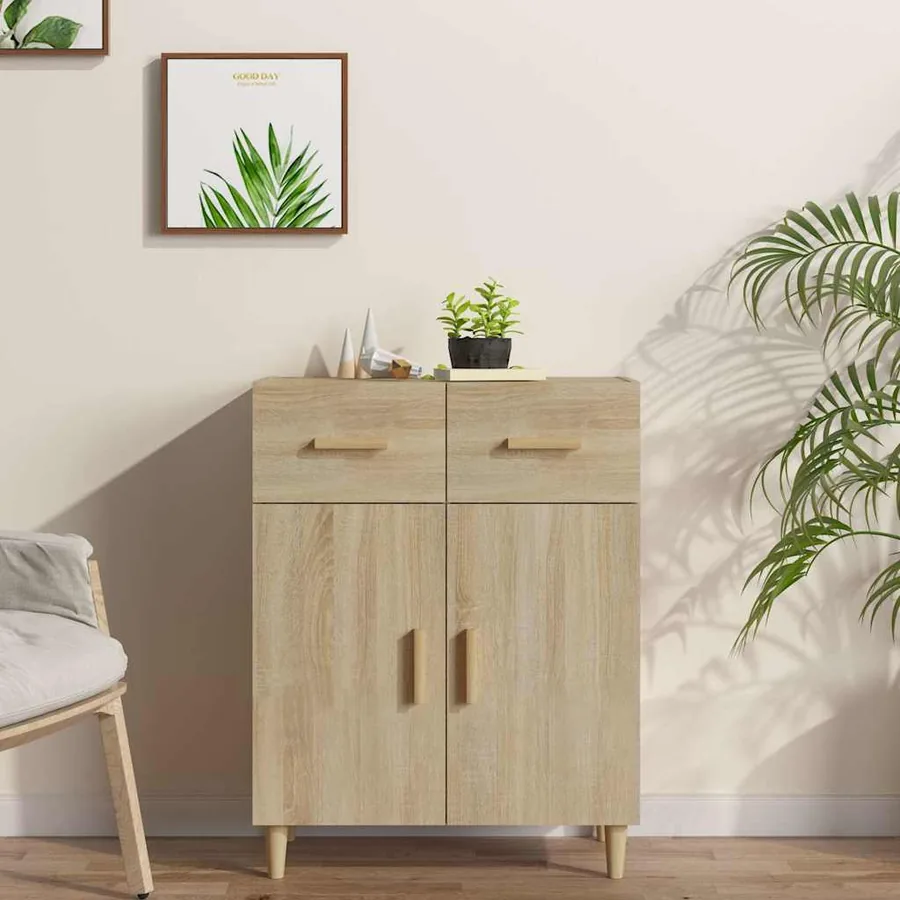 Buffet chêne sonoma 69,5x34x89 cm bois d'ingénierie