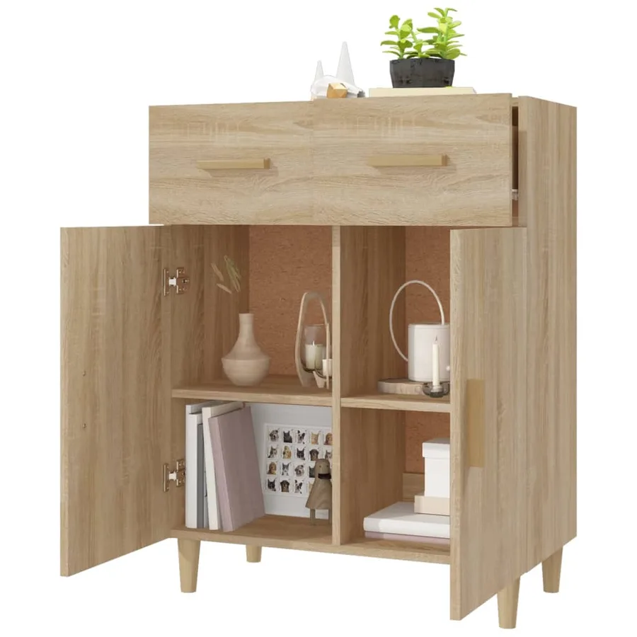 Buffet chêne sonoma 69,5x34x89 cm bois d'ingénierie - 7