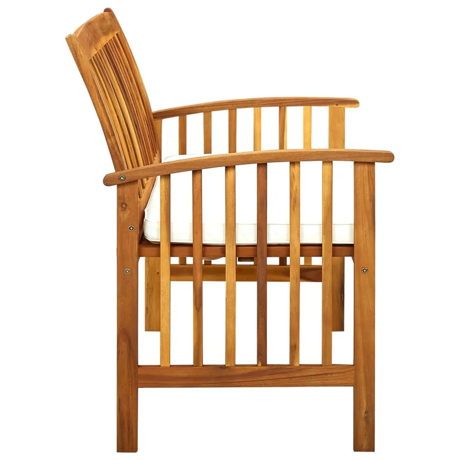 Banc de jardin avec coussin 119 cm Bois solide d'acacia - 3