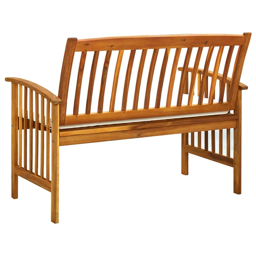 Banc de jardin avec coussin 119 cm Bois solide d'acacia - 5