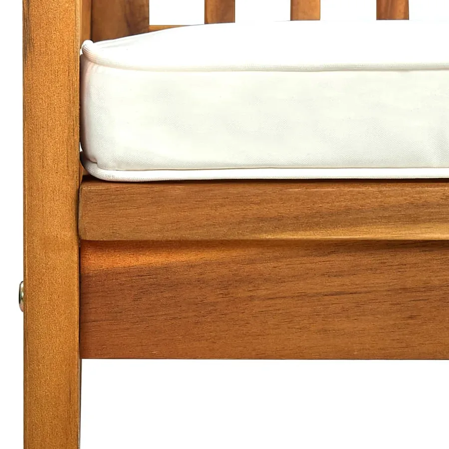 Banc de jardin avec coussin 119 cm Bois solide d'acacia - 7