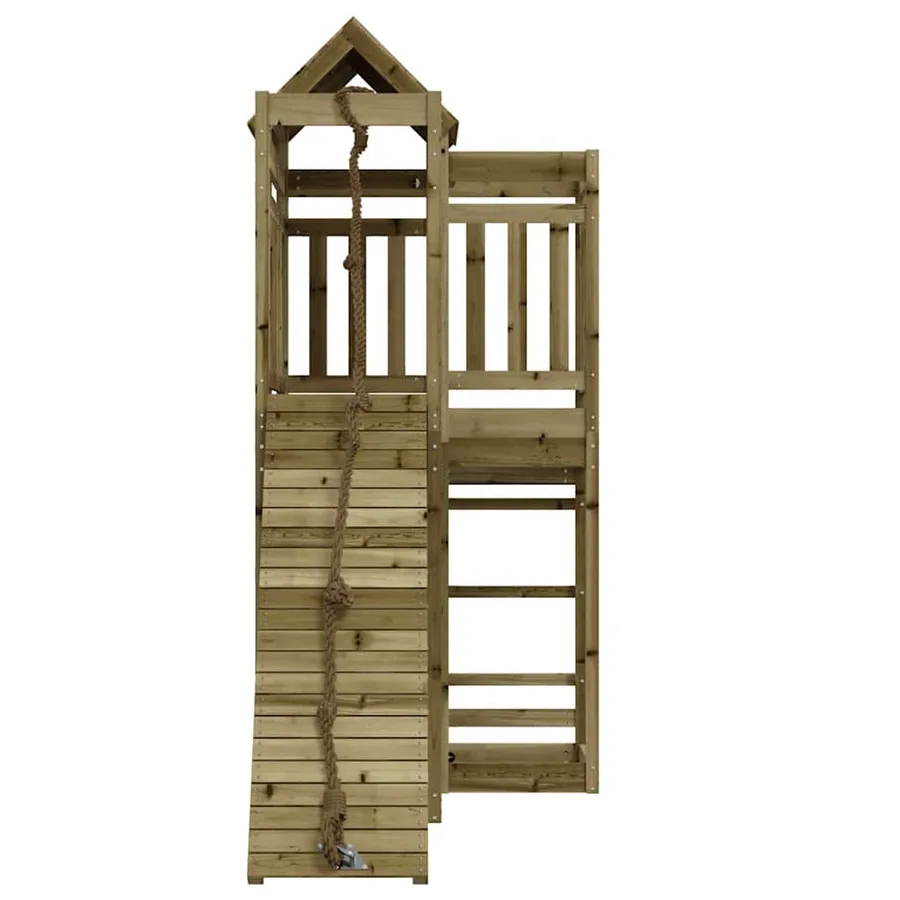 Maisonnette de jeu avec mur d'escalade bois de pin imprégné - 4