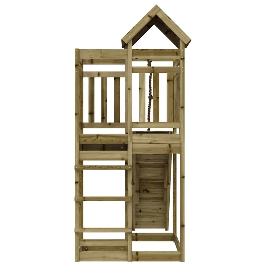 Maisonnette de jeu avec mur d'escalade bois de pin imprégné - 5