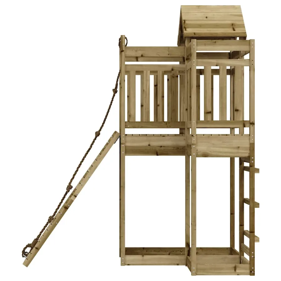 Maisonnette de jeu avec mur d'escalade bois de pin imprégné - 6