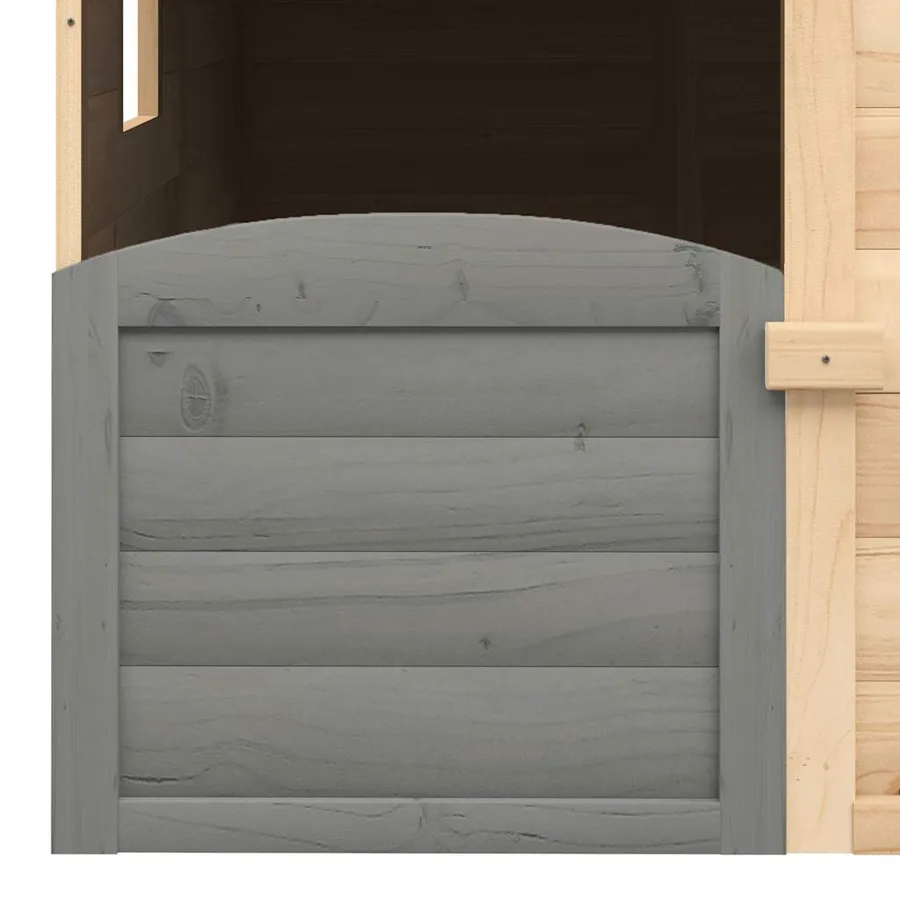 Maison de jeux et porte verrouillable/fleurs bois massif sapin - 8