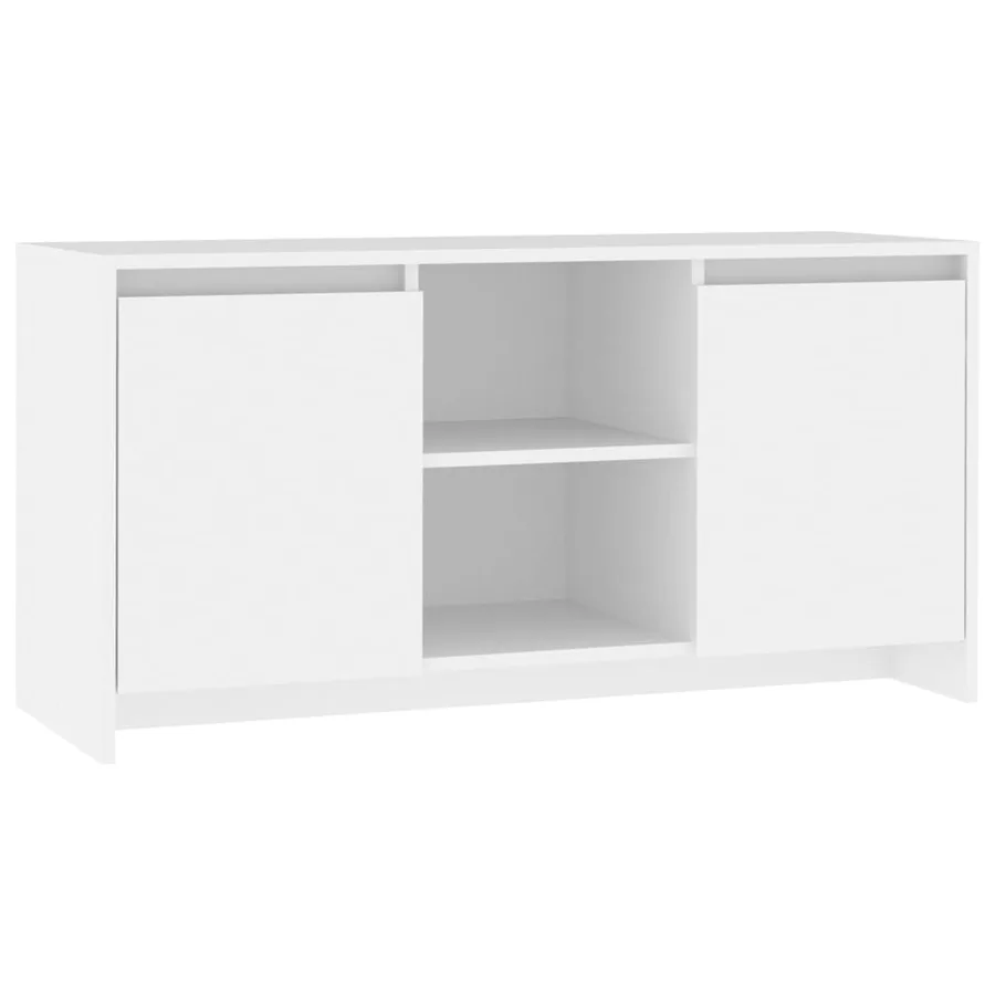 Meuble TV Blanc 102x37,5x52,5 cm Bois d'ingénierie - 2