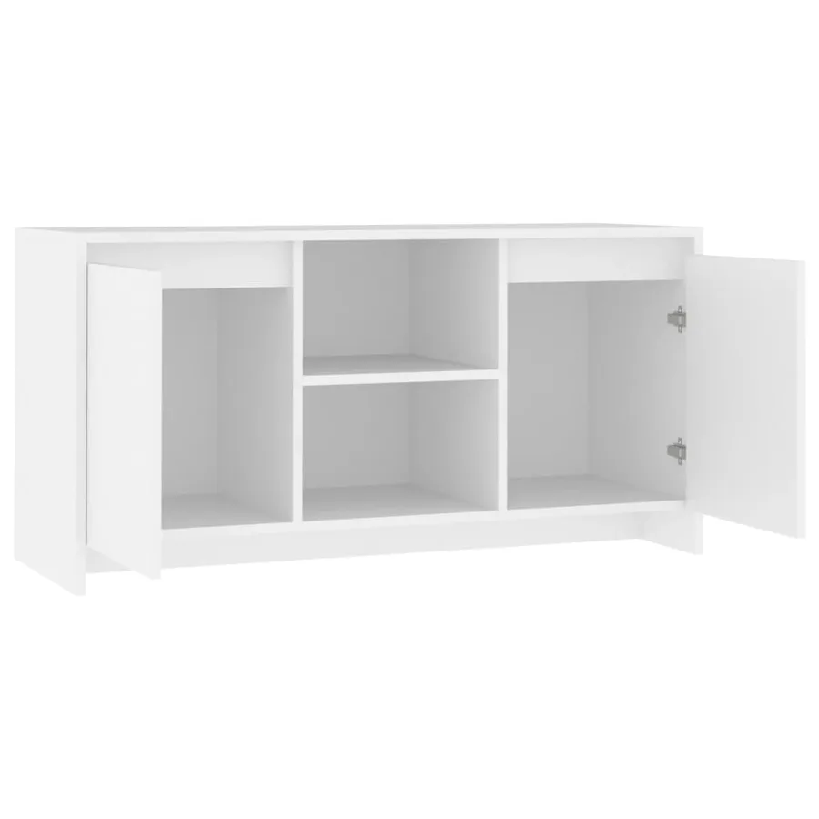 Meuble TV Blanc 102x37,5x52,5 cm Bois d'ingénierie - 5