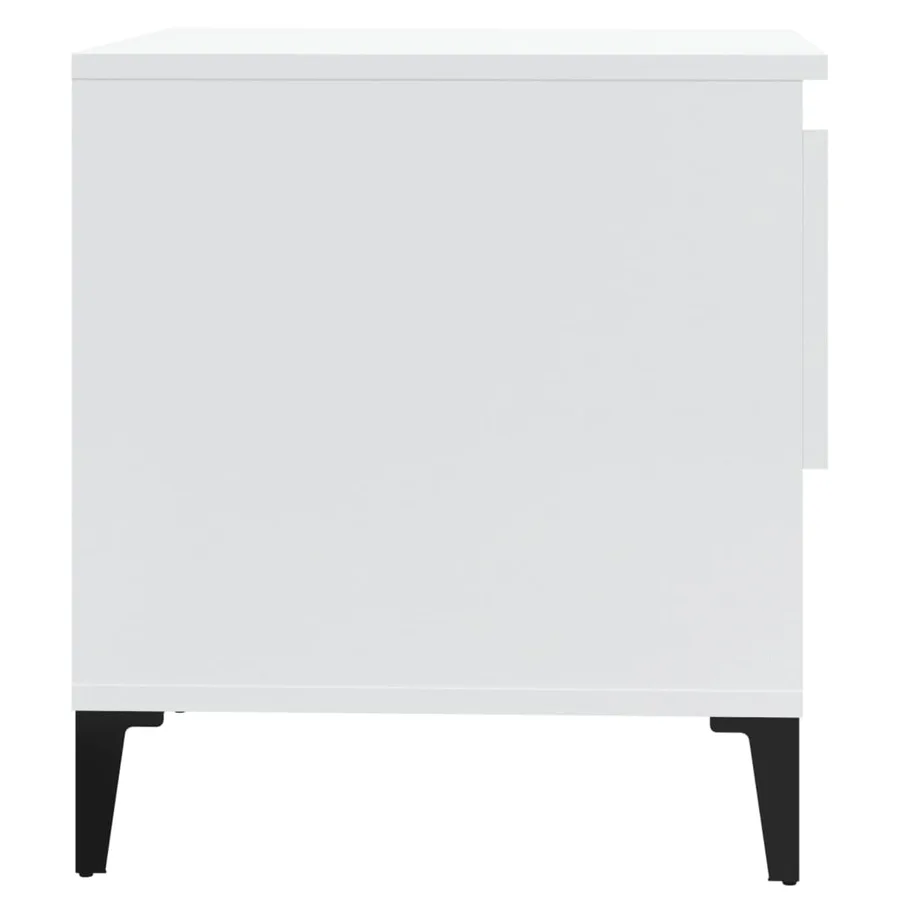Table d'appoint Blanc brillant 50x46x50 cm Bois d'ingénierie - 8