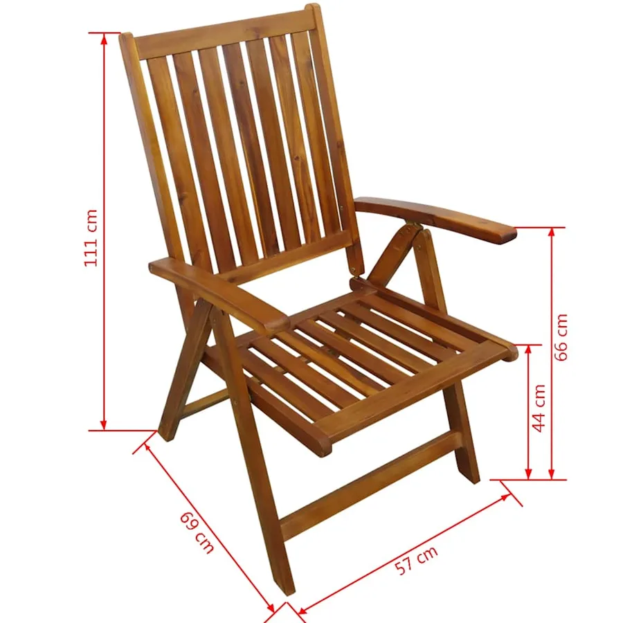 Ensemble à manger d'extérieur 7 pcs Bois d'acacia solide - 11