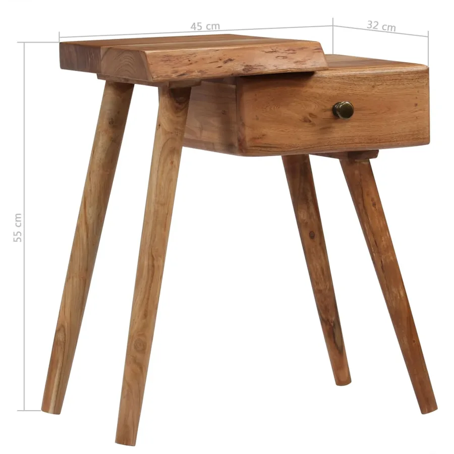 Table de chevet Bois d'acacia massif 45 x 32 x 55 cm - 12