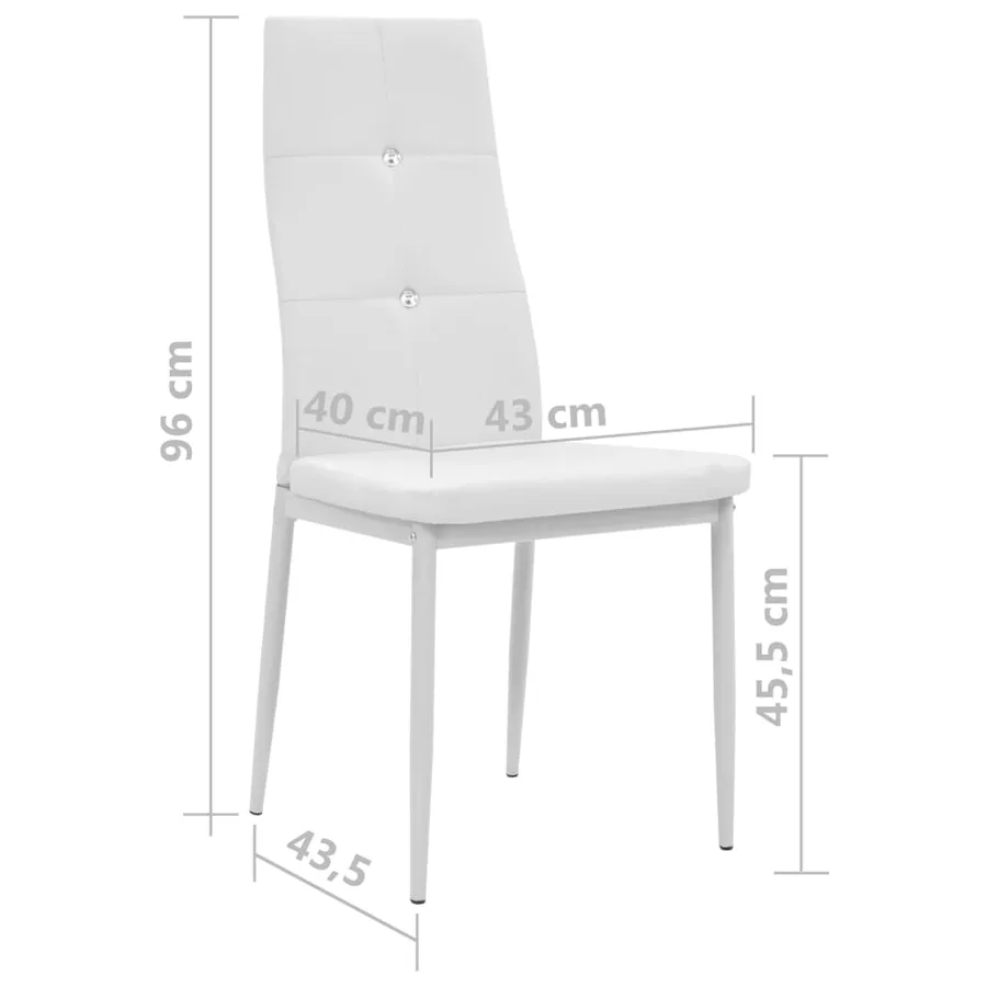 Chaises à manger lot de 4 blanc similicuir - 9