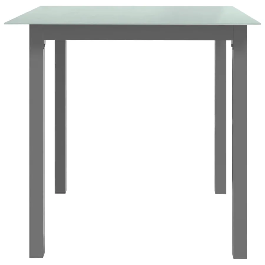 Table de jardin Gris clair 80x80x74 cm Aluminium et verre - 3