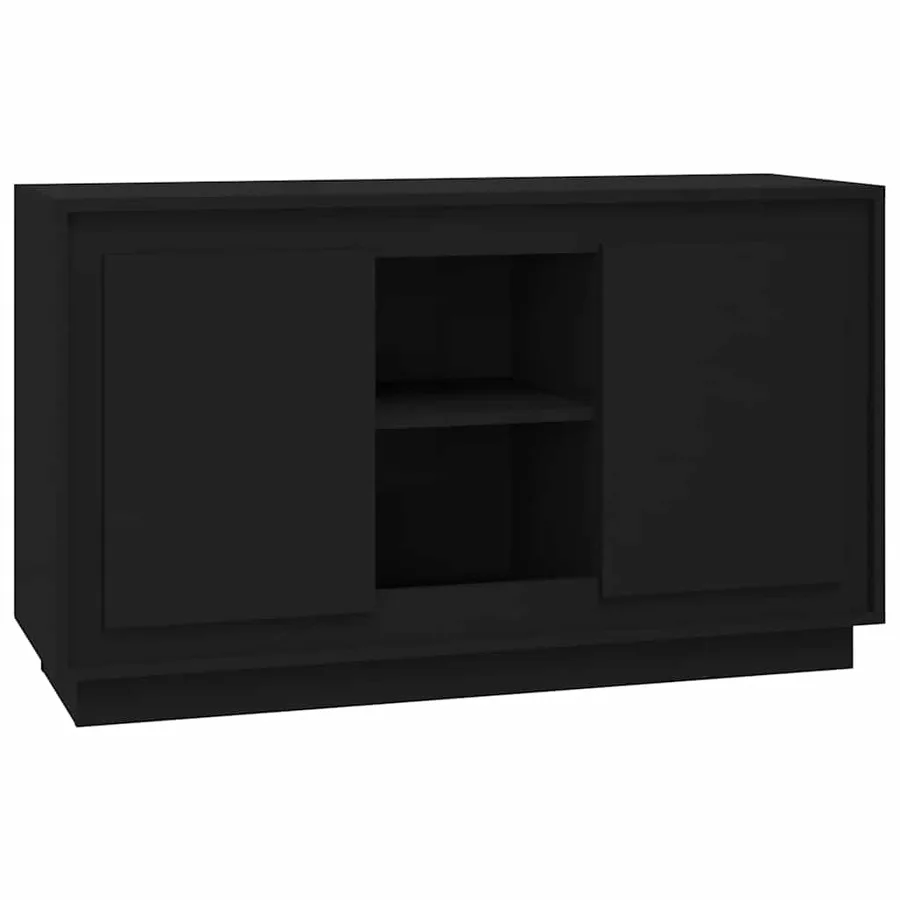 Buffet Noir 102x35x60 cm bois d'ingénierie - 2