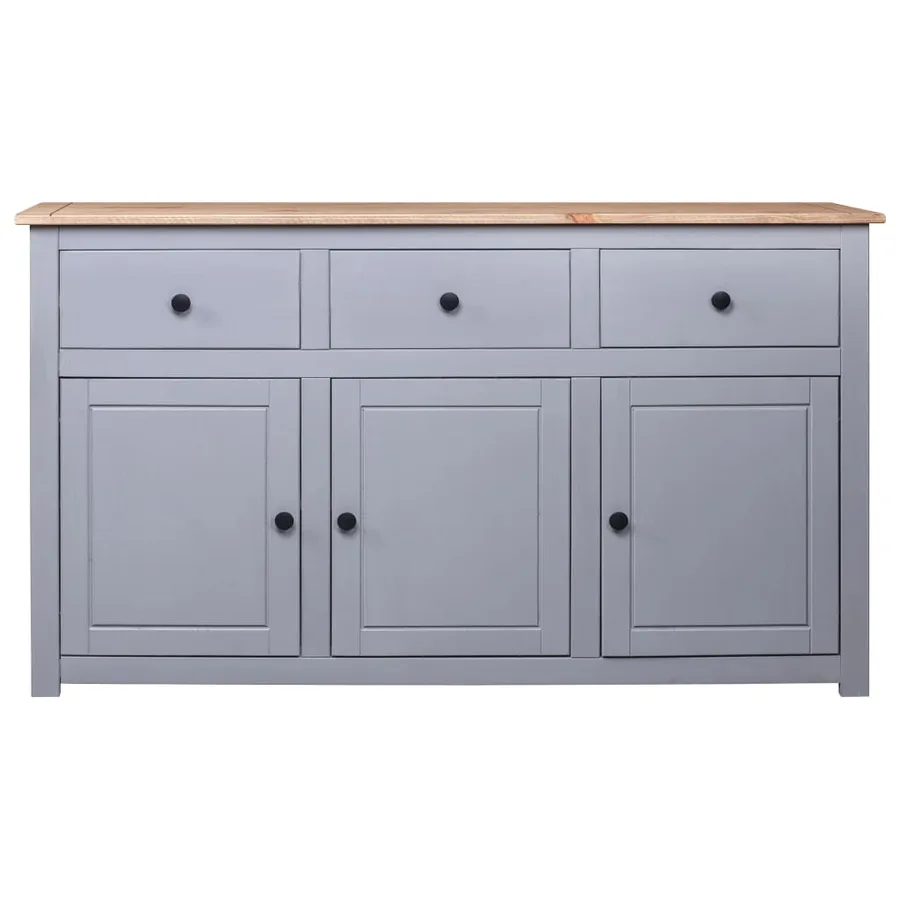 Buffet Gris 135x40x80 cm Pin solide Assortiment Panama - 2