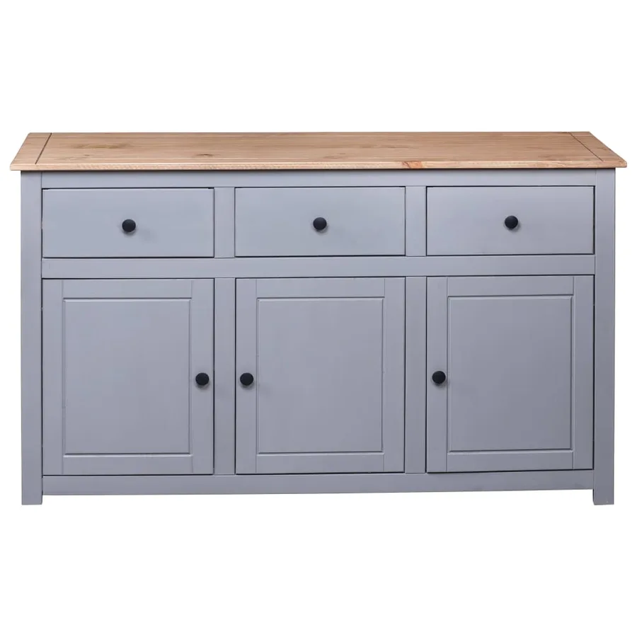 Buffet Gris 135x40x80 cm Pin solide Assortiment Panama - 6