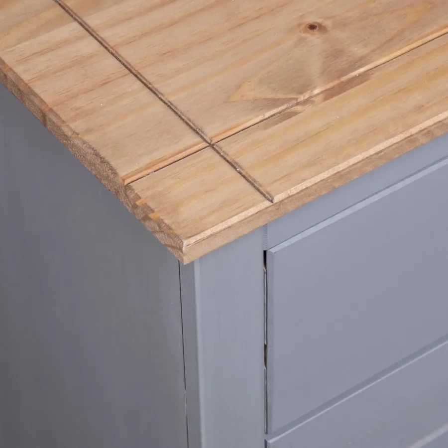 Buffet Gris 135x40x80 cm Pin solide Assortiment Panama - 9