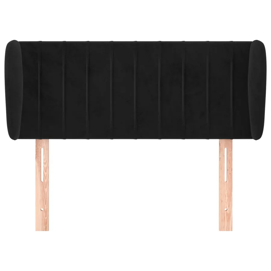 Tête de lit avec oreilles Noir 103x23x78/88 cm Velours - 3