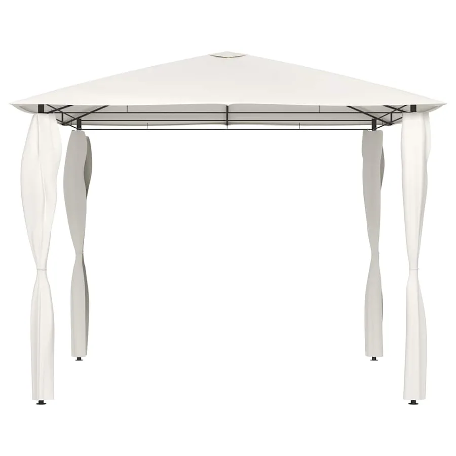 Belvédère avec revêtement de poteaux 3x3x2,6 m Crème 160 g/m² - 2