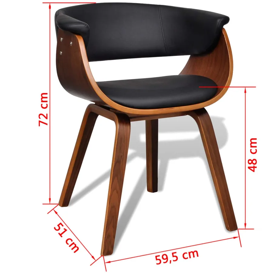 Chaise à manger bois courbé et similicuir - 6