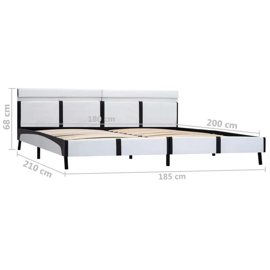 Cadre de lit avec LED sans matelas blanc 180x200 cm - 9