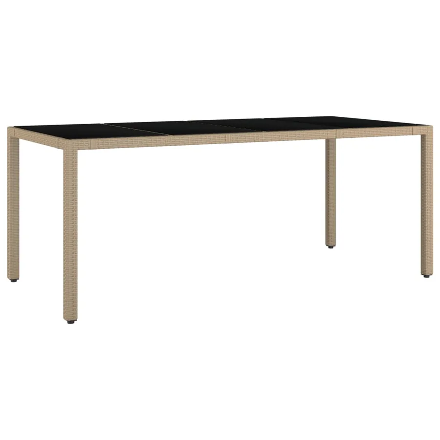 Ensemble à manger de jardin et coussins 9 pcs beige Poly rotin - 7