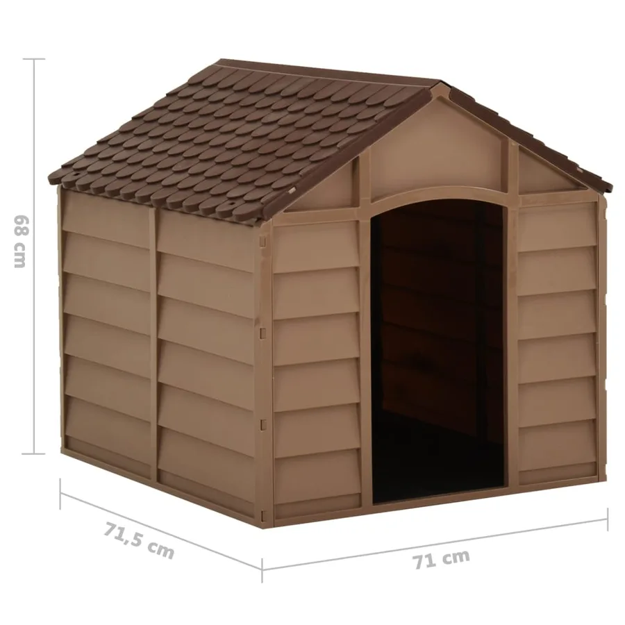 Niche pour chiens Marron 71x71,5x68 cm PP - 7