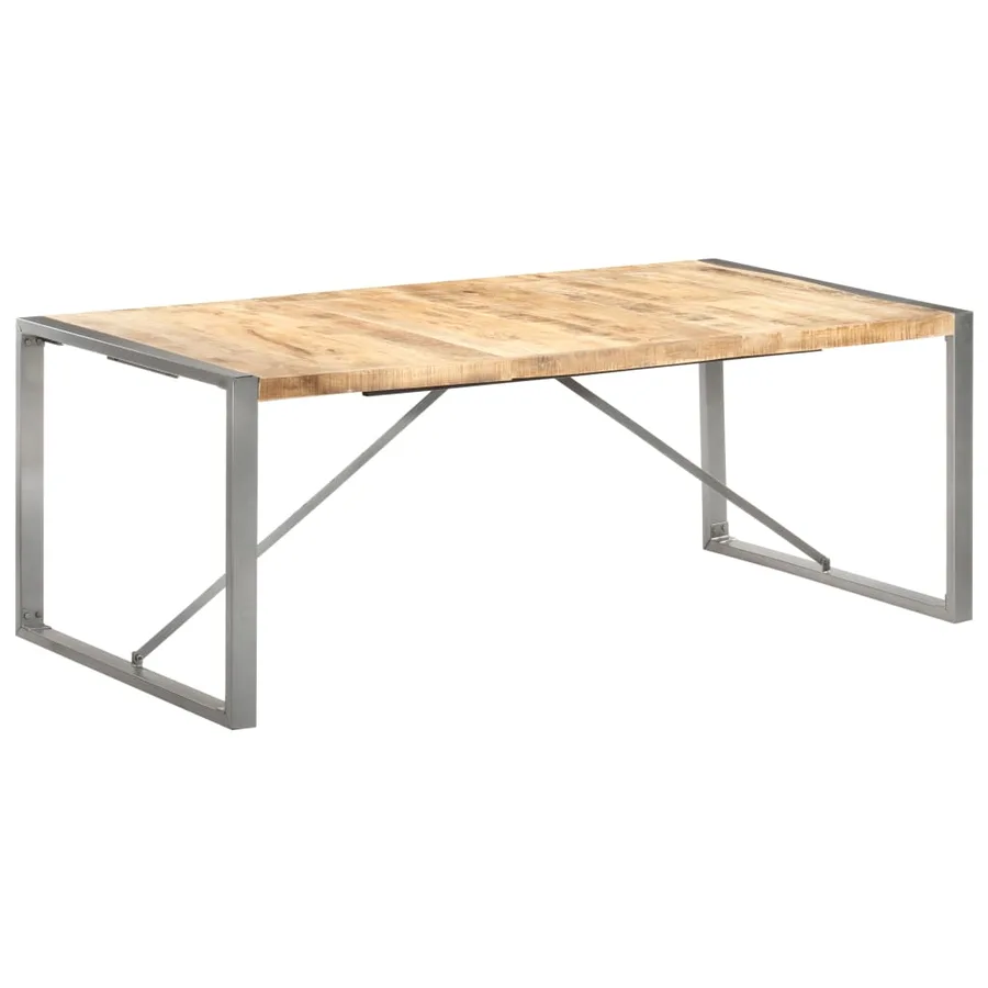 Table à manger 200x100x75 cm Bois de manguier massif brut - 8