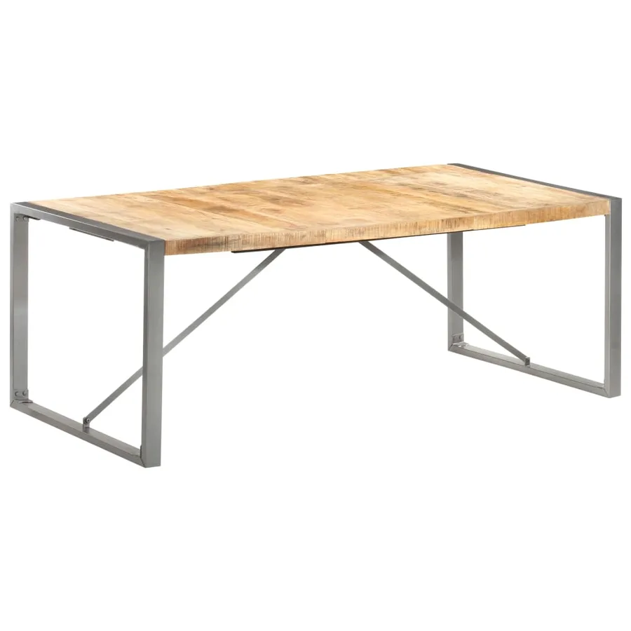 Table à manger 200x100x75 cm Bois de manguier massif brut - 9