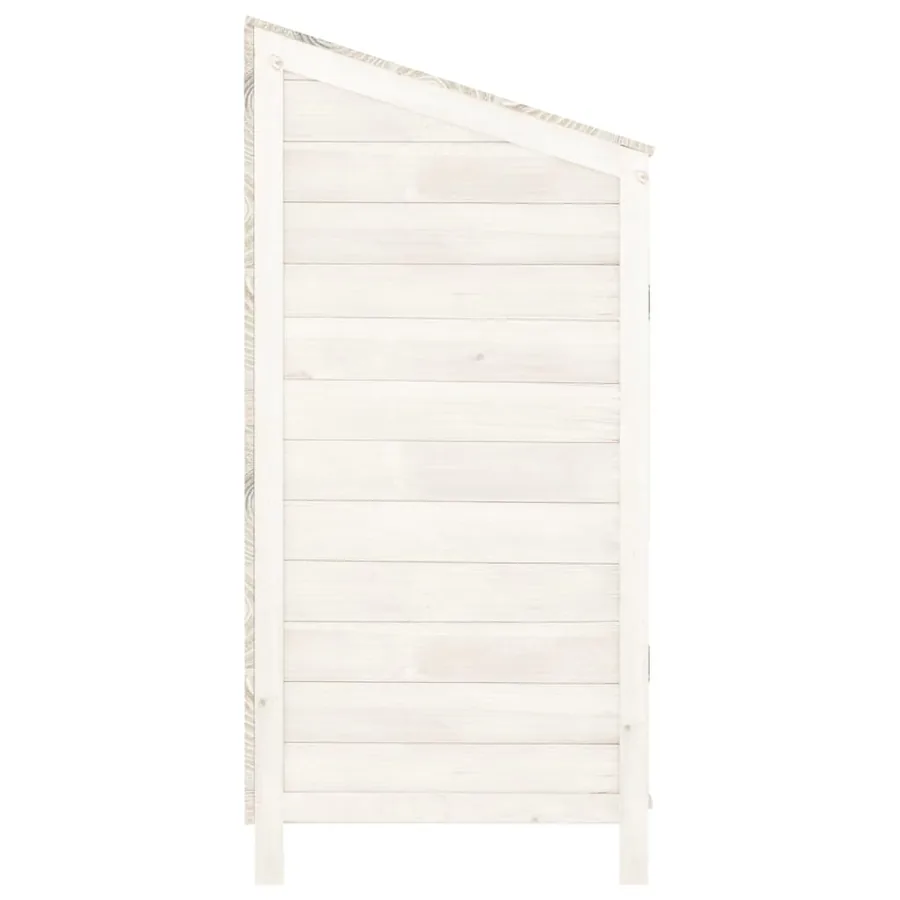 Remise de jardin Blanc 102x52x112 cm Bois de sapin solide - 5